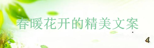 關(guān)于春暖花開的精美文案集錦,適合春暖花開發(fā)朋友圈的短句
