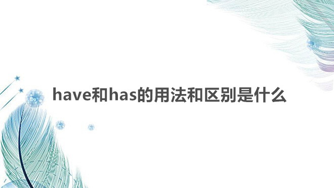 have和has的用法和區別是什么?have和has是什么動詞如何使用?